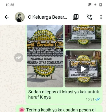 Pengiriman Papan Bunga Duka Balai Prajurit Setia